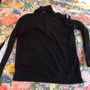 Men’s Bogner ski 3/4 zip top. Black with white accents.